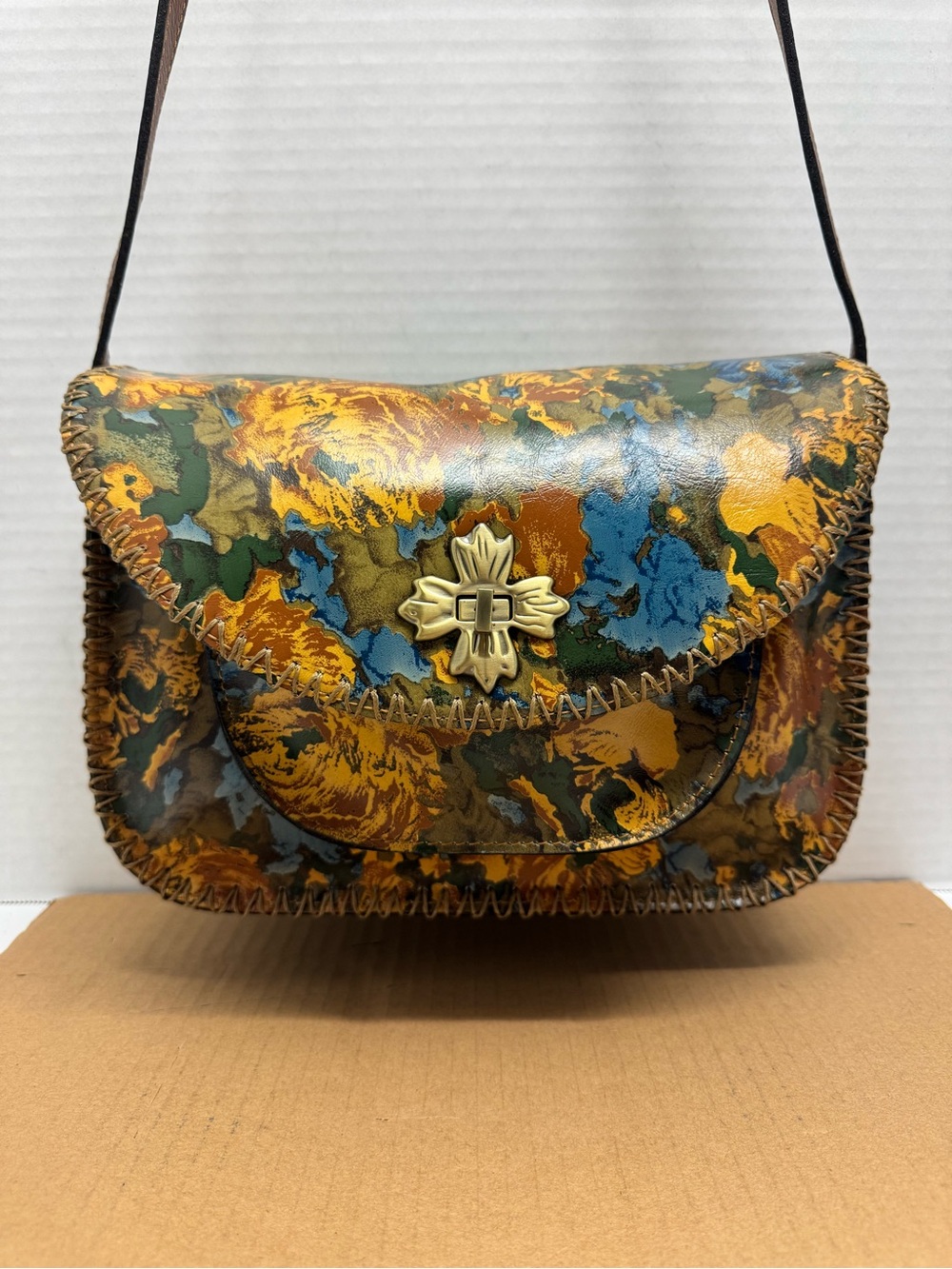 Patricia Nash Beaumont Leather Flap Crossbody Bag